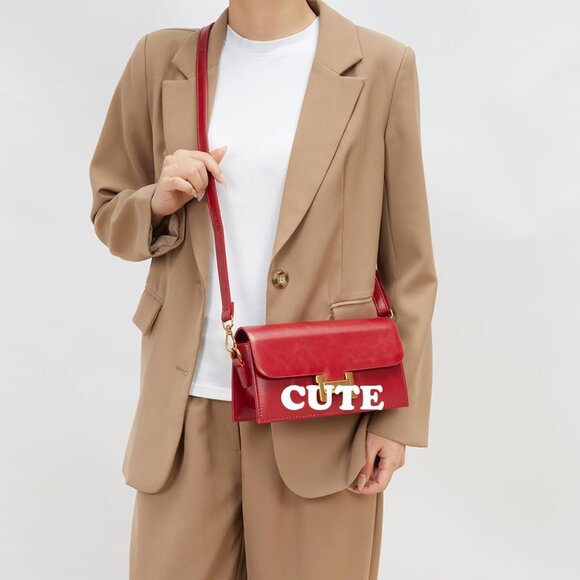 Women Leather Crossbody Bag Small Compact Designer Handbag Black - Picture 4 of 6